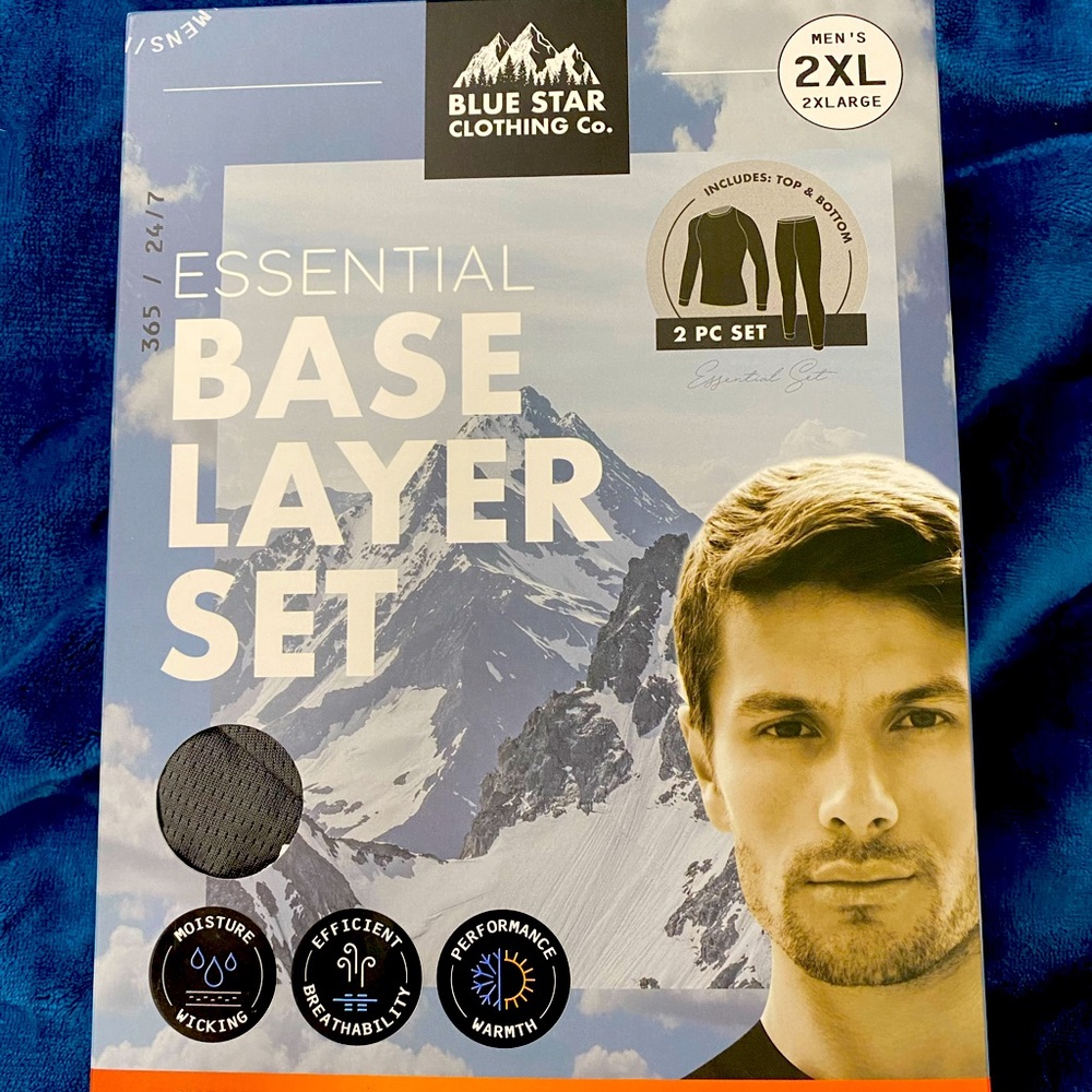 Blue Star Clothing Co. Men's 2XL Essential Base Layer 2 Pc Set Expedition Warmth